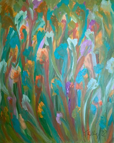 Blooming III, 100 x 120, Acryl auf Leinwand, Thelling 2022