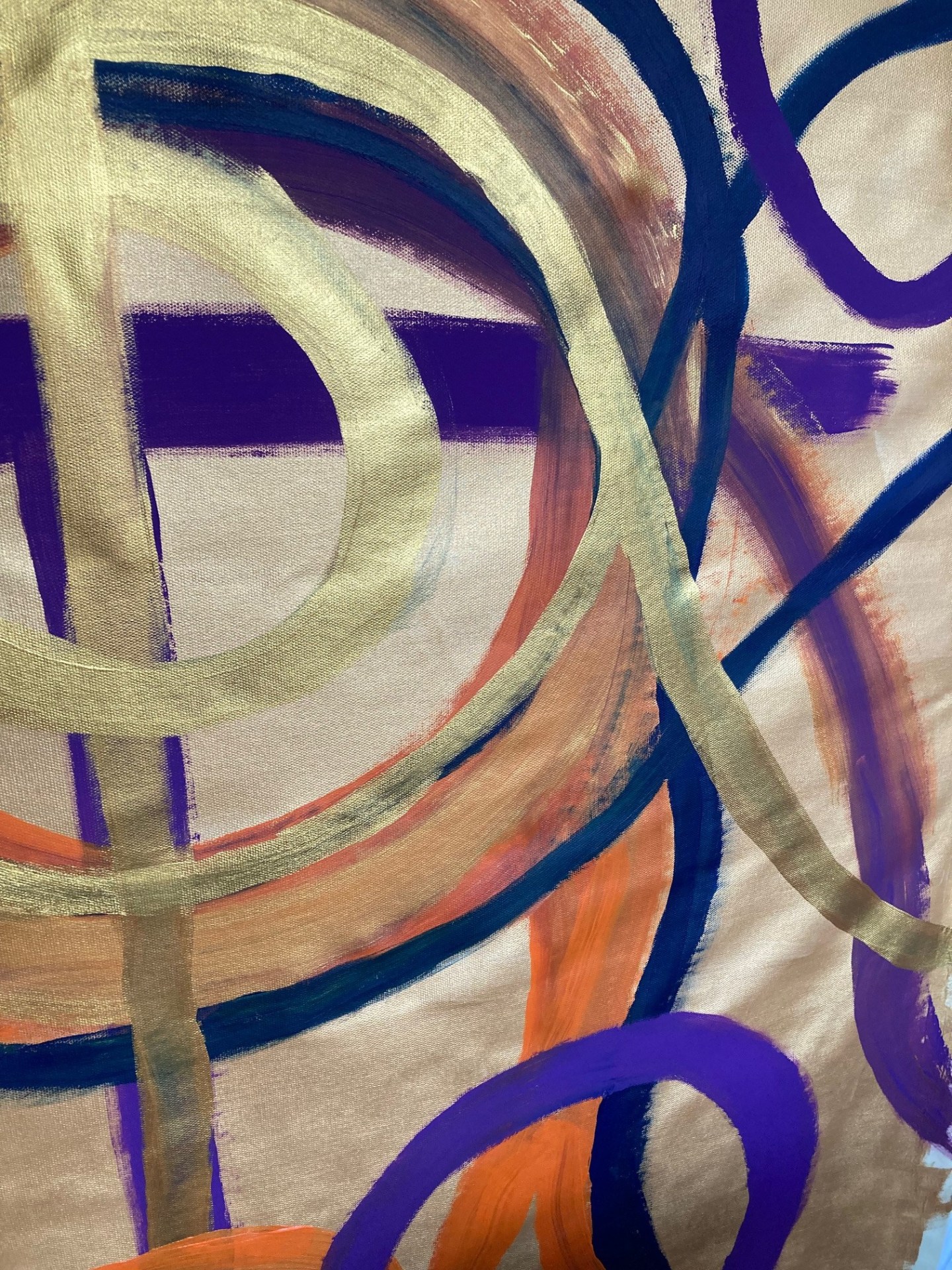 London Gold Edition, 2023 – Gold One, by Mara Thelling, Acrylic on Canvas, 100 cm x 140 cm