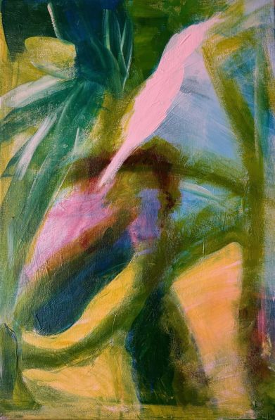 Mara Thelling: Aszension (Aufstieg) der Farben (Blooming - FRÜHLINGSERWACHEN) 60 x 40 cm (2024)