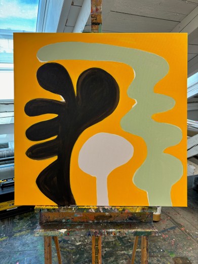 Mara Thelling: WERKREIHE 100 - No. 8 (2024) 80 x 80 cm - Meisterklasse Prof. Markus Lüpertz