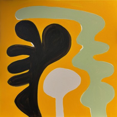 Mara Thelling: Luzide Schleifen, WERKREIHE 100 - No. 8 (2024) 80 x 80 cm - Meisterklasse Prof. Markus Lüpertz
