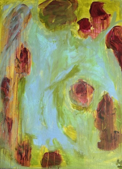 Mara Thelling: Aszension (Aufstieg) der Farben (Blooming - Rosentraum, Feeling & Emtions) (2024), 80 x 60 cm