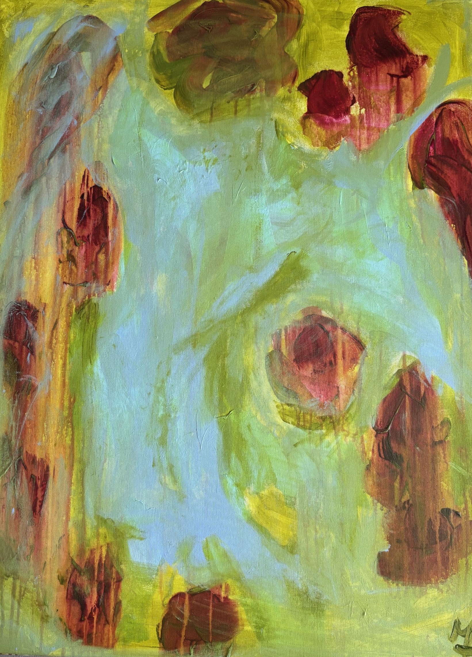 Mara Thelling: Aszension (Aufstieg) der Farben (Blooming - Rosentraum, Feeling & Emtions) (2024), 80 x 60 cm