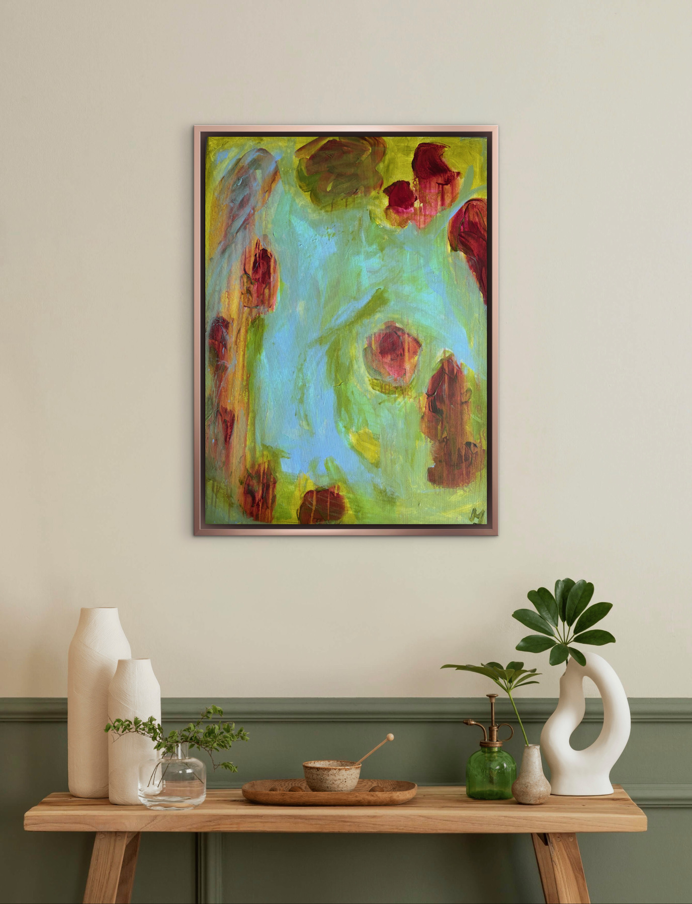 Mara Thelling: Aszension (Aufstieg) der Farben (Blooming - Rosentraum, Feeling & Emtions) (2024), 80 x 60 cm – Bild 4